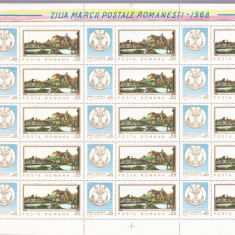 România - 1968 - LP 685 - Ziua Mărcii Poștale Românești - minicoala - MNH.