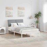 VidaXL Cadru de pat Alb și gri deschis 120 x 190 cm Lemn masiv de pin 878768
