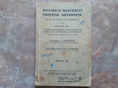 RTODOCSE CU UN SUPLIMENT DE LITURGICA PENTRU CLASA V-A A LICEELOR DE BAIETI SI FETE de D. GEORGESCU , 1935 foto