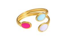 Inel deschis placat cu aur si email