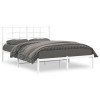 VidaXL Cadru de pat metalic cu tăblie, alb, 140x190 cm