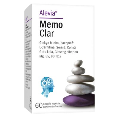 Supliment pentru Memorie si Focus Memo Clar 60 capsule vegetale Alevia foto