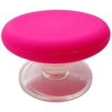 Suport stand rotativ, disc silicon roz inchis mat, pentru telefoane