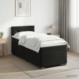 Cumpara ieftin Pat boxspring cu saltea Negru 80 x 200 cm Catifea