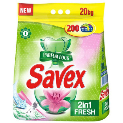 Detergent automat Savex Parfume 2 in 1 Fresh, 200 spalari, 20 kg foto
