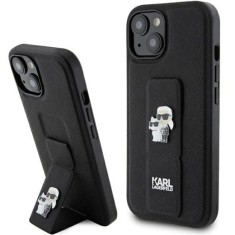 Husa pentru iPhone 15 Plus / iPhone 14 Plus - Karl Lagerfeld Saffiano Gripstand (KLHCP15MGSAKCPK) - Karl&amp;Choupette Pins