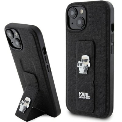 Husa pentru iPhone 15 / iPhone 14 / iPhone 13 - Karl Lagerfeld Saffiano Gripstand (KLHCP15SGSAKCPK) - Karl&amp;amp;Choupette foto