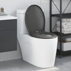 vidaXL Capac WC cu eliberare rapidă &icirc;nchidere lentă antracit duroplast