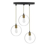 Cumpara ieftin Lustra cu 3 lumini Kasper E27 negru-auriu D30x79cm