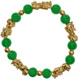 Bratara Pi Xiu si jad verde, piatra protectie, femei barbati, elastica