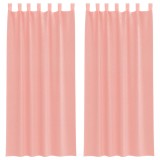 Cumpara ieftin Perdele Voile cu buzunare pentru bare 2 buc Roz