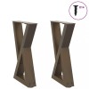 Picioare masuta cafea vidaXL, otel natural 38x43.3cm, reglabile, set 2 bucati