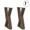 vidaXL Picioare pentru măsuță de cafea, 2 buc., oțel natural, 38x(42-43,3) cm 4012703