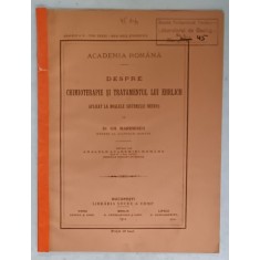 DESPRE CHIMIOTERAPIE SI TRATAMENTUL LUI EHRLICH APLICAT LA BOALELE SISTEMULUI NERVOS de Dr. GH. MARINESCU , 1911