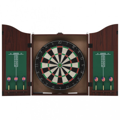 Placa de darts profesionala din sisal, cu dulap si 6 sageti GartenMobel Dekor foto