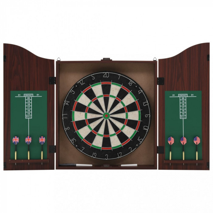 Placa de darts profesionala din sisal, cu dulap si 6 sageti GartenMobel Dekor