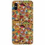 Husa silicon pentru Xiaomi Mi 8 Pro, Colorful Sticker Illustrations