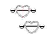 Cleme Sfarcuri Erotic Fetish Titanium Cercei Piercing Cercel Inimioare Swarovski