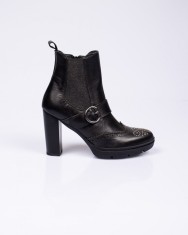 Botine din piele naturala cu extensie elastica si fermoar lateral 22FOR02039 foto