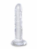 Dildo Clasic Cu Ventuza King Cock, Transparent, 15 cm