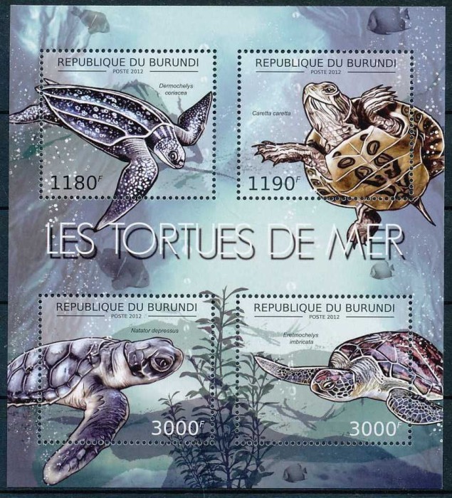 BURUNDI 2012 FAUNA MARINA TESTOASE