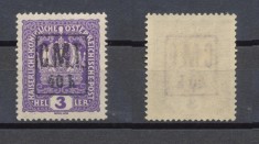 Ocupatia romana in Kolomeea 1919 sursarj CMT violet original 40h pe 3h stema MNH foto