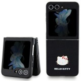 Husa Hello Kitty Samsung Galaxy Z Flip5 Hardcase IML Metal Logo Kitty Head, negru, HKHCZF5PGHDLMK
