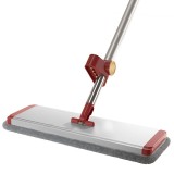 Mop plat cu laveta din microfibra, flippy, pentru uz casnic, cu 2 lavete incluse, sistem de stoarcere, tija telescopica 130 cm, rotire 360&Acirc;&deg;, 42 x 130