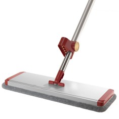 Mop plat cu laveta din microfibra, flippy, pentru uz casnic, cu 2 lavete incluse, sistem de stoarcere, tija telescopica 130 cm, rotire 360&Acirc;&deg;, 42 x 130