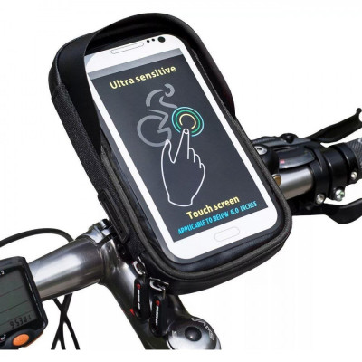 Suport de bicicleta Flippy Wheel UP pentru telefoane cu ecran tactil =&amp;lt; 6.0 inch&amp;nbsp;impermeabil, negru foto