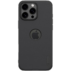 Husa iPhone 16 Pro Max Nillkin Super Frosted Shield Pro, decupaj sigla, negru foto