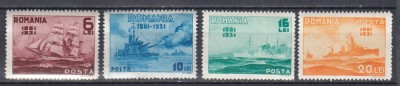 ROMANIA 1931 LP 90 SEMICENTENARUL MARINEI ROMANE SERIE MNH foto
