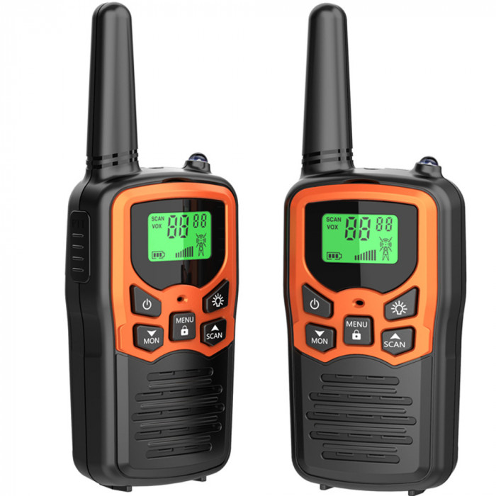 Set 2x Statie Radio Portabila Emisie Receptie, Walkie Talkie QENO&reg; TORNADO