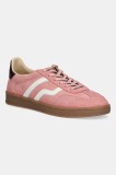 Gant sneakers din piele &icirc;ntoarsă Cuzima culoarea roz, 31533042