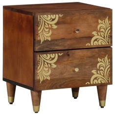 vidaXL Dulap de noapte maro miere 40 x 33 x 46 cm Lemn masiv de mango