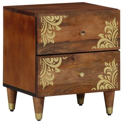 vidaXL Dulap de noapte maro miere 40 x 33 x 46 cm Lemn masiv de mango 4018734 foto
