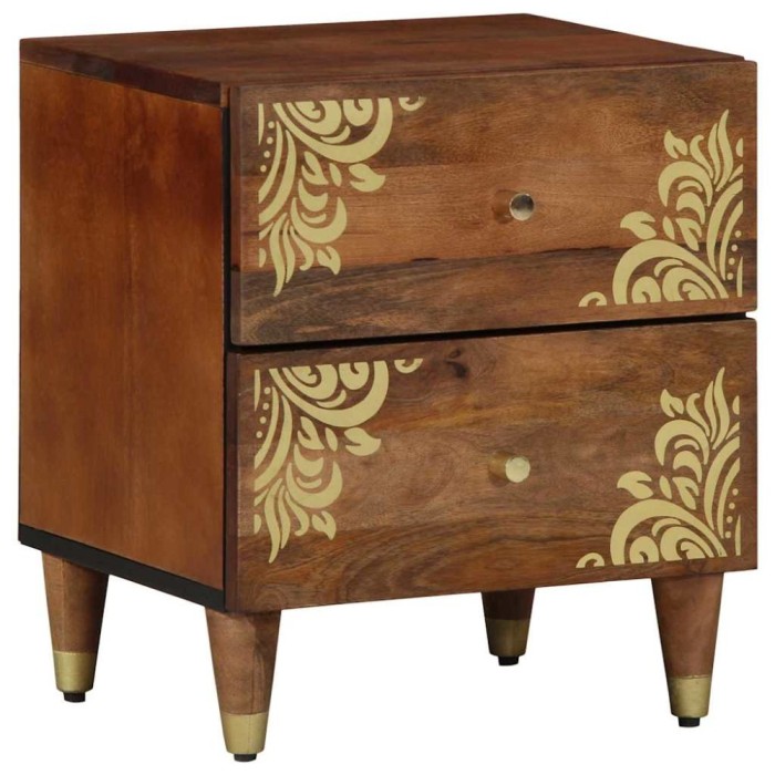 vidaXL Dulap de noapte maro miere 40 x 33 x 46 cm Lemn masiv de mango 4018734