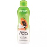 Sampon Balsam 2 in 1 pentru caini Tropiclean Papaya Coconut Shampoo, 355ml