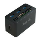 Cumpara ieftin HUB extern LOGILINK conectare prin USB 3.0 alte porturi: SD MicroSD M2 MS Duo/Pro CF negru CR0042