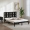 vidaXL Cadru de pat, negru, 140x190 cm, lemn masiv de pin
