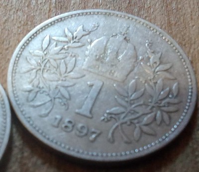 AUT 1 corona 1897 Austro-ungar foto