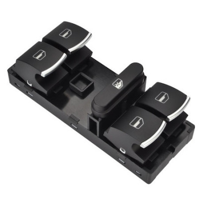 Modul Panou Butoane Geamuri Electrice - Flexzon - VW Golf, Passat, Jetta, Touran, Seat - 2004+ - crom / negru C00106 foto