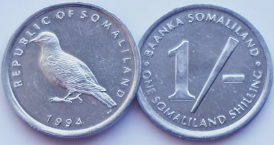 01B11 Somaliland 1 Shilling 1994 Somali Pigeon km 1 UNC foto