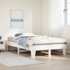 VidaXL Cadru de pat fără saltea, alb, 135x190 cm, lemn masiv de pin