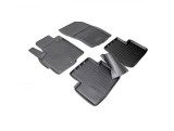 Covorase Auto Tip Tavita Cauciuc Mitsubishi Outlander 2 (2006-2018) + Protectie Tunel Spate ALM, Negre
