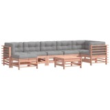 Set mobilier de gradina cu perne, 8 piese, lemn masiv douglas