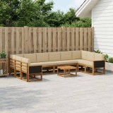 Cumpara ieftin Set de canapele de exterior 11 buc. 10-Locuri Natural si Bej