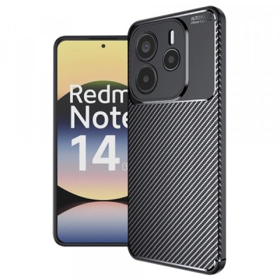 Husa pentru Xiaomi Redmi Note 14 5G, Techsuit, CarbonFiber, Neagra foto