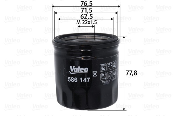 VALEO 586147 Filtru ulei