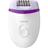 Epilator Philips Satinelle Essential BRE225/00, 2 viteze, Alb/Mov